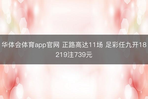 华体会体育app官网 正路高达11场 足彩任九开18219注739元