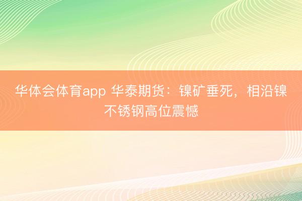 华体会体育app 华泰期货:镍矿垂死,相沿镍不锈钢高位震憾