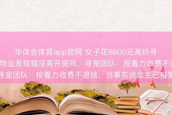 华体会体育app官网 女子花8800元高价寻爱猫,寻找2个半小时,物业发现猫没离开房间,寻宠团队:按着力收费不退钱,当事东说念主已报警