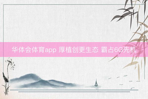 华体会体育app 厚植创更生态 霸占6G先机