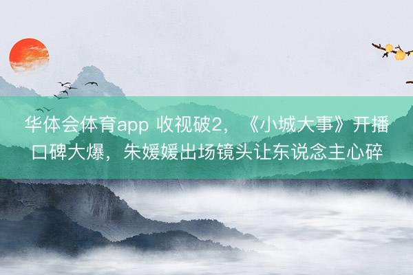 华体会体育app 收视破2,《小城大事》开播口碑大爆,朱媛媛出场镜头让东说念主心碎