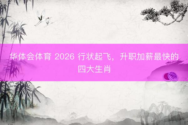 华体会体育 2026 行状起飞，升职加薪最快的四大生肖