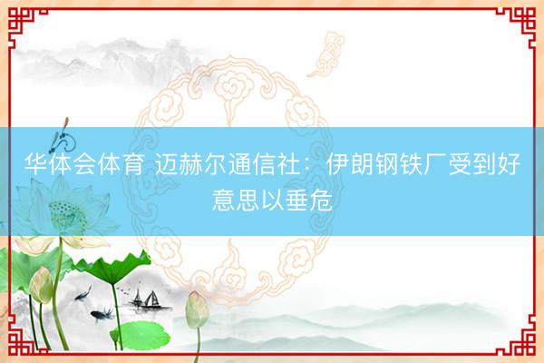 华体会体育 迈赫尔通信社：伊朗钢铁厂受到好意思以垂危
