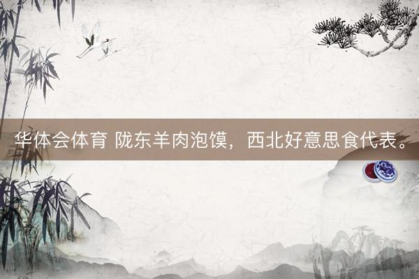 华体会体育 陇东羊肉泡馍，西北好意思食代表。