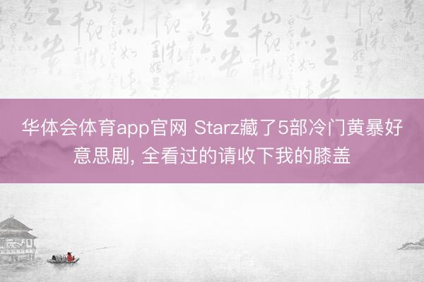 华体会体育app官网 Starz藏了5部冷门黄暴好意思剧, 全看过的请收下我的膝盖