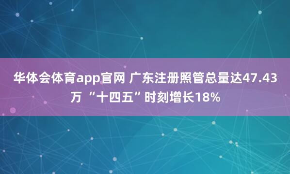 华体会体育app官网 广东注册照管总量达47.43万 “十四五”时刻增长18%