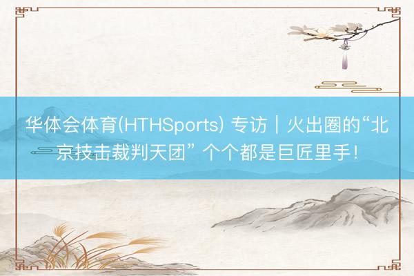 华体会体育(HTHSports) 专访︱火出圈的“北京技击裁判天团” 个个都是巨匠里手!