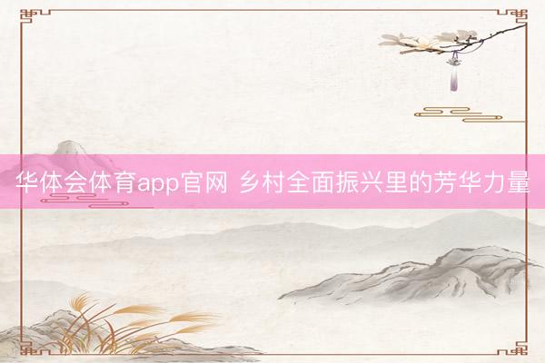 华体会体育app官网 乡村全面振兴里的芳华力量