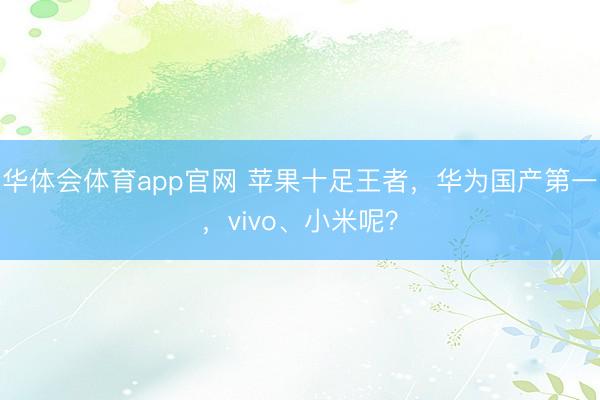 华体会体育app官网 苹果十足王者,华为国产第一,vivo、小米呢?