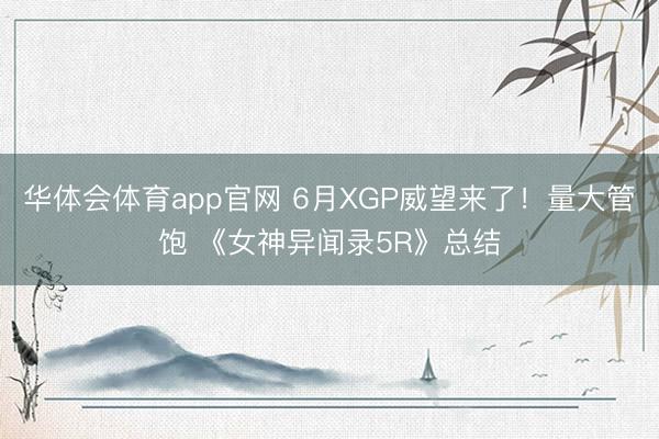 华体会体育app官网 6月XGP威望来了！量大管饱 《女神异闻录5R》总结