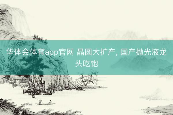 华体会体育app官网 晶圆大扩产， 国产抛光液龙头吃饱
