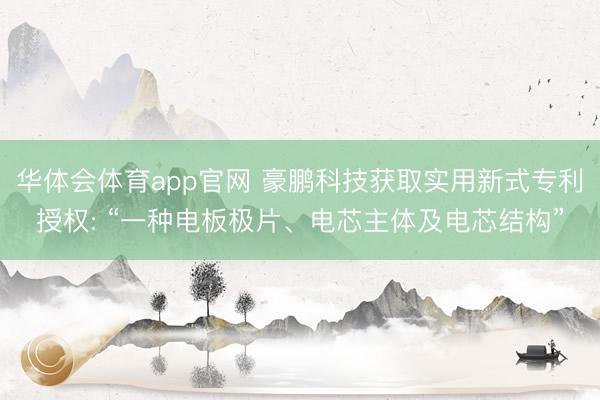 华体会体育app官网 豪鹏科技获取实用新式专利授权: “一种电板极片、电芯主体及电芯结构”